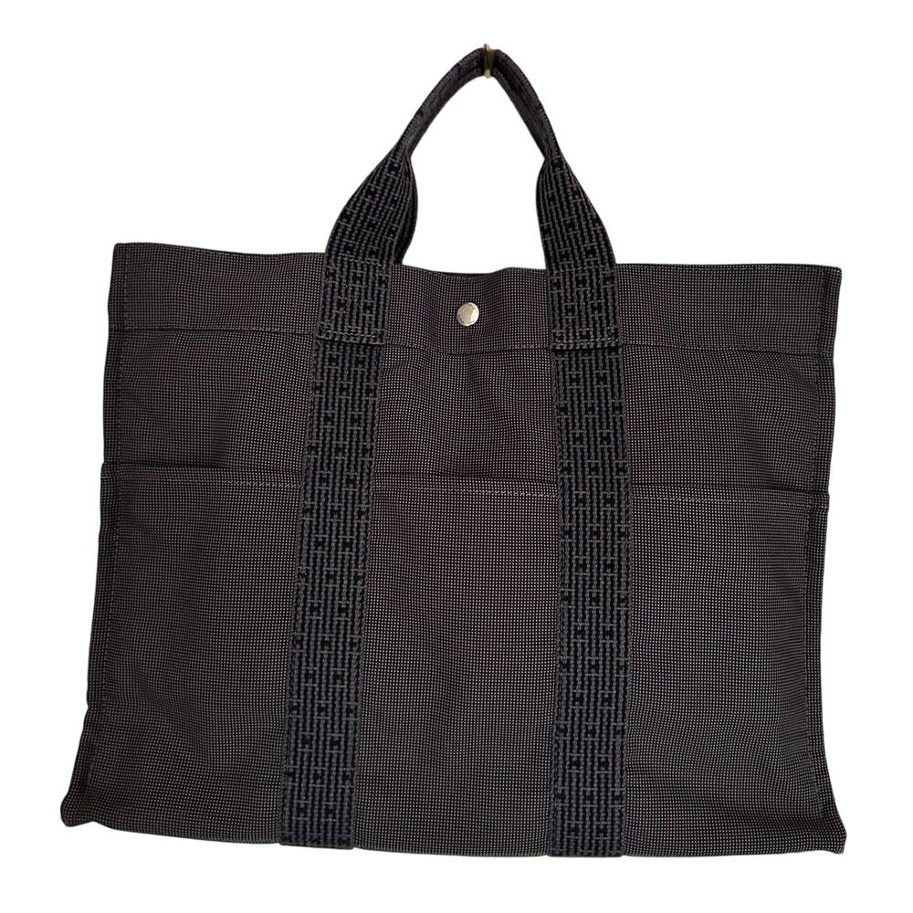 Hermes HerLine MM Tote Bag Charcoal Gray / Black - Picture 2 of 16